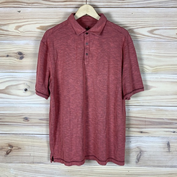 Nat Nast Other - Nat Nast Polo Shirt‎ Mens L Salmon Luxury Originals Rayon Blend Slub Knit Casual